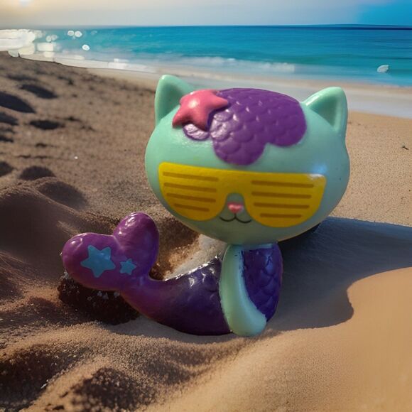 Gabbys Purrfect Dollhouse Playset MerCat Sunglasses Mermaid Cat Figure PVC Toy - Picture 1 of 8